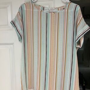 Violet & Claire Pastel Striped Short Sleeve Top